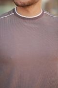 Erkek Omuzlar çizgi Detaylı Kısa Kollu T-shirt resmi